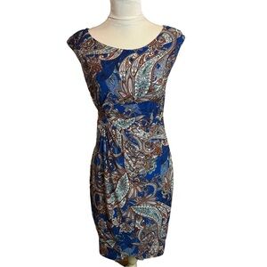 DB‎ Signature Sadie Beautiful Flattering Paisley Print Faux Wrap  Dress 8